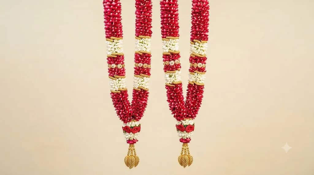 Premium Rose Petal & Jasmine Garland (Kalyana Malai)