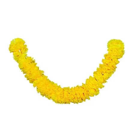 Single-Strand Yellow Marigold Garland (Per Yard)