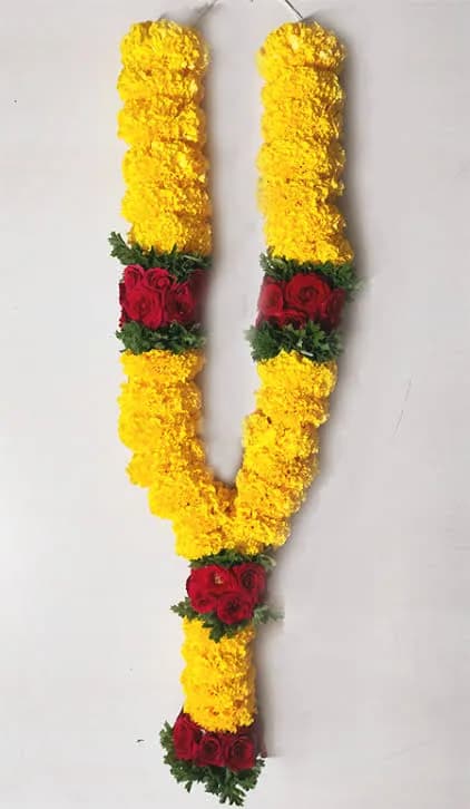 Sacred Tulsi & Yellow Marigold Garland