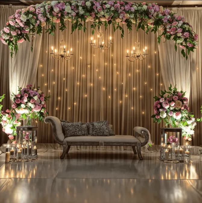 Custom Event Backdrop Floral Assortment